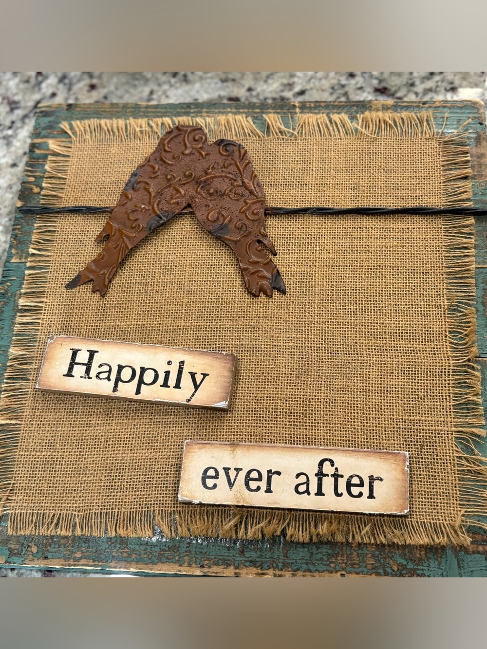 Hobby Lobby “Happily Ever After” wooden sign Good condition